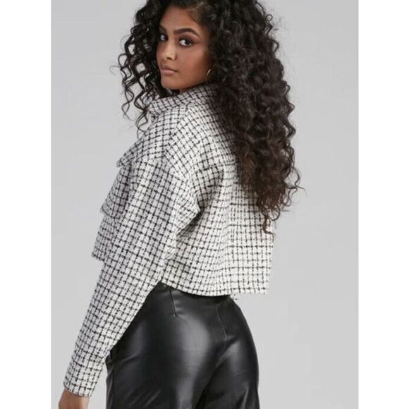 Windsor Chic Sophistication Tweed Cropped Jacket NWT Small (Sold Out Online) $52 - Picture 4 of 14
